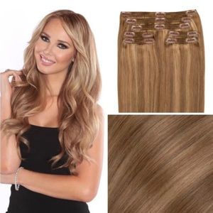 Cashmere Hair Seamless Clip In Extensions Remy Human Hair Ombré Blonde Ash 16”